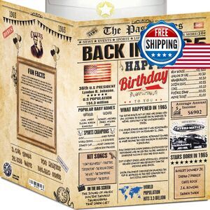 61st Birthday Card - Back In 1965 Newspaper - For Men & Women - Happy Birthday